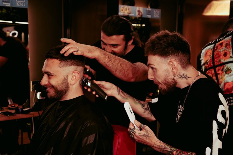 King Street Grooming Barbers giving a haircut